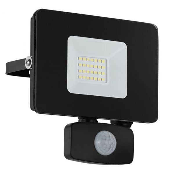 Faedo 3 LED Valonheitin 20W Musta Anturi IP44