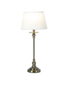 Ester Bordslampa Liten Antik/ Vit Oval Lampskärm 47cm från Cottex