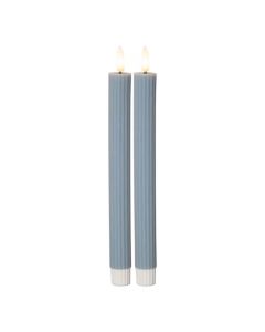 LED Antikljus Blå 2-pack Flamme Stripe från Star Trading